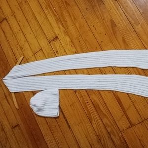 Winter white scarf and beenie hand knitted set